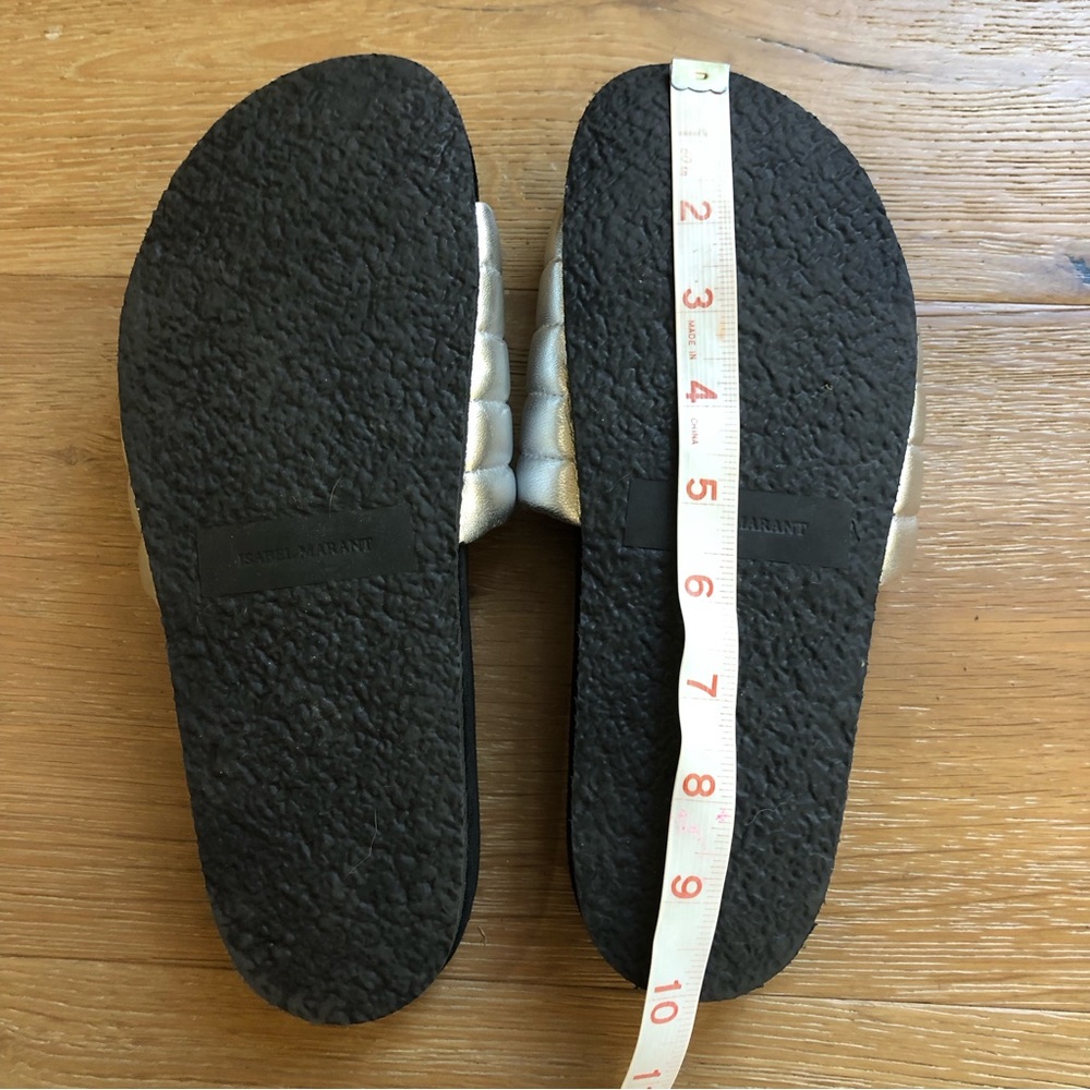 Isabel Marant Helea Silver slides sandals size 6.5-7 - Picture 5 of 11